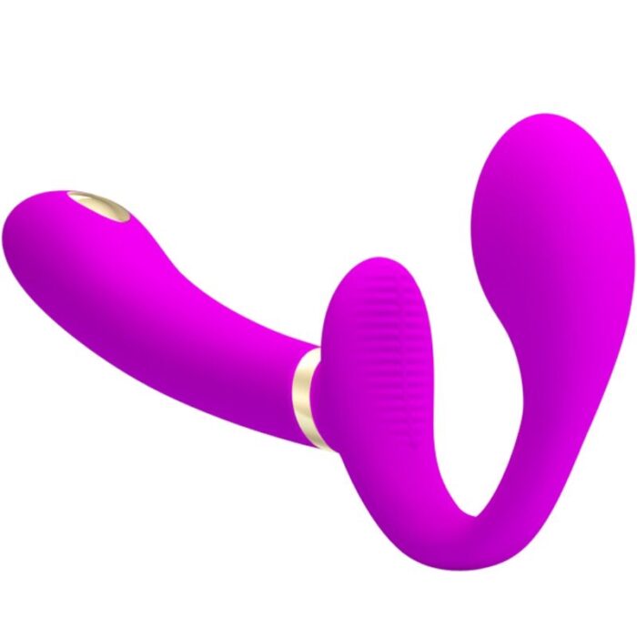 PRETTY LOVE - THUNDERBIRD VIBRADOR DOBLE STRAP-ON CONTROL REMOTO MORADO - CandyHot - Foto 3