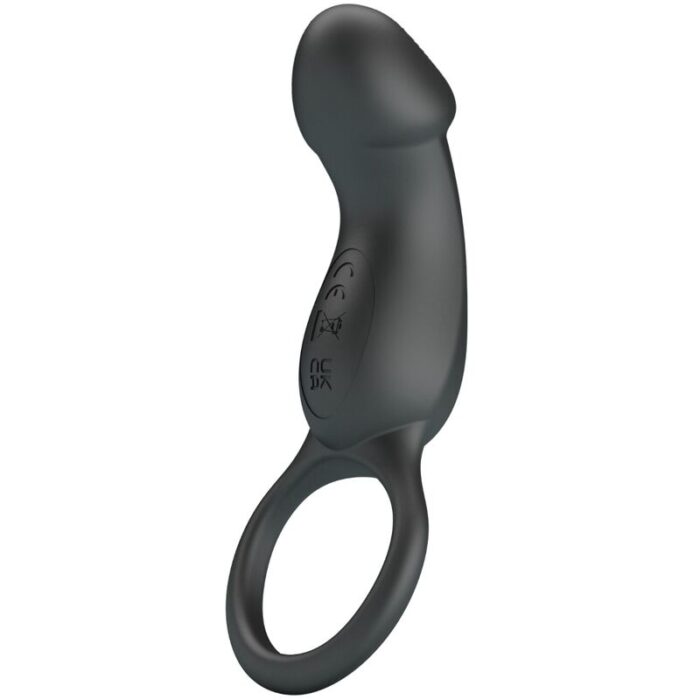 PRETTY LOVE - TRAE ANILLO VIBRADOR CON ESTIMULADOR NEGRO - CandyHot - Foto 1
