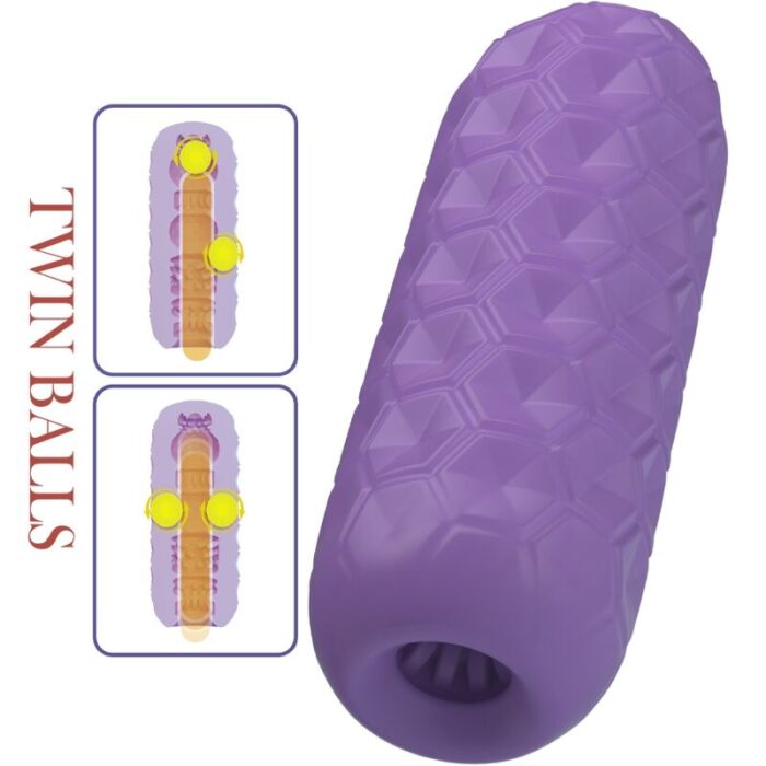 PRETTY LOVE - TWIN BALLS MASTURBADOR MASCULINO MORADO - CandyHot - Foto 5