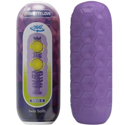 PRETTY LOVE - TWIN BALLS MASTURBADOR MASCULINO MORADO - CandyHot - Foto 1