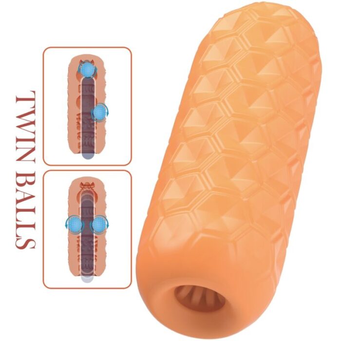 PRETTY LOVE - TWIN BALLS MASTURBADOR MASCULINO NARANJA - CandyHot - Foto 5