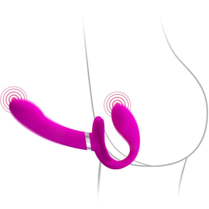 PRETTY LOVE - VALERIE VIBRADOR DOBLE STRAP-ON 12 VIBRACIONES MORADO - CandyHot - Foto 3