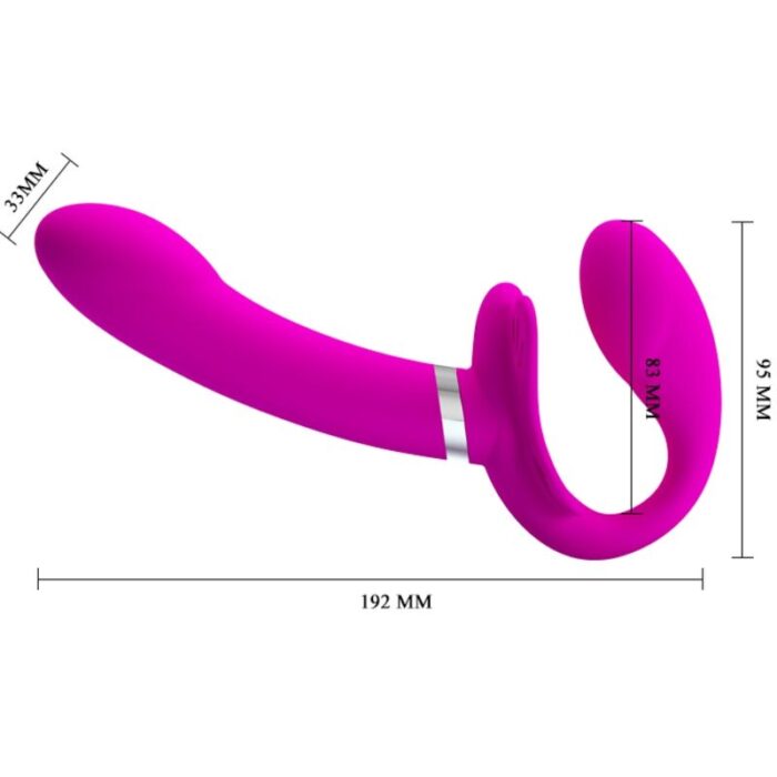 PRETTY LOVE - VALERIE VIBRADOR DOBLE STRAP-ON 12 VIBRACIONES MORADO - CandyHot - Foto 4