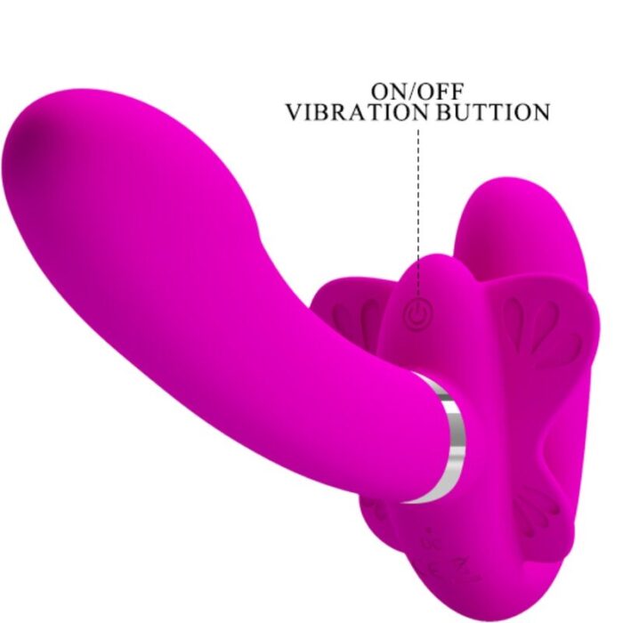 PRETTY LOVE - VALERIE VIBRADOR DOBLE STRAP-ON 12 VIBRACIONES MORADO - CandyHot - Foto 6