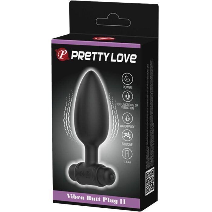 PRETTY LOVE - VIBRA BUTT PLUG 2 PLUG ANAL 10 VIBRACIONES NEGRO - CandyHot - Foto 6