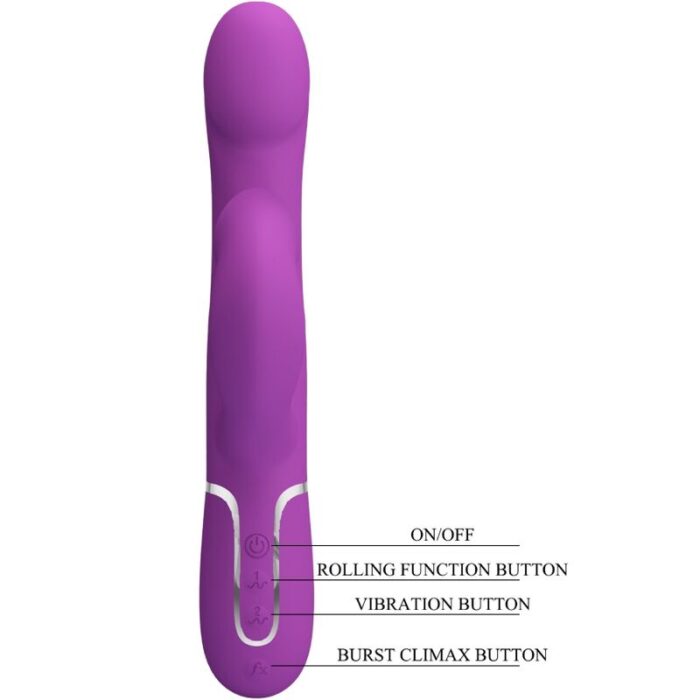 PRETTY LOVE - VIBRADOR & ESTIMULADOR MULTIFUNCIÓN 4 EN 1 MORADO - CandyHot - Foto 4