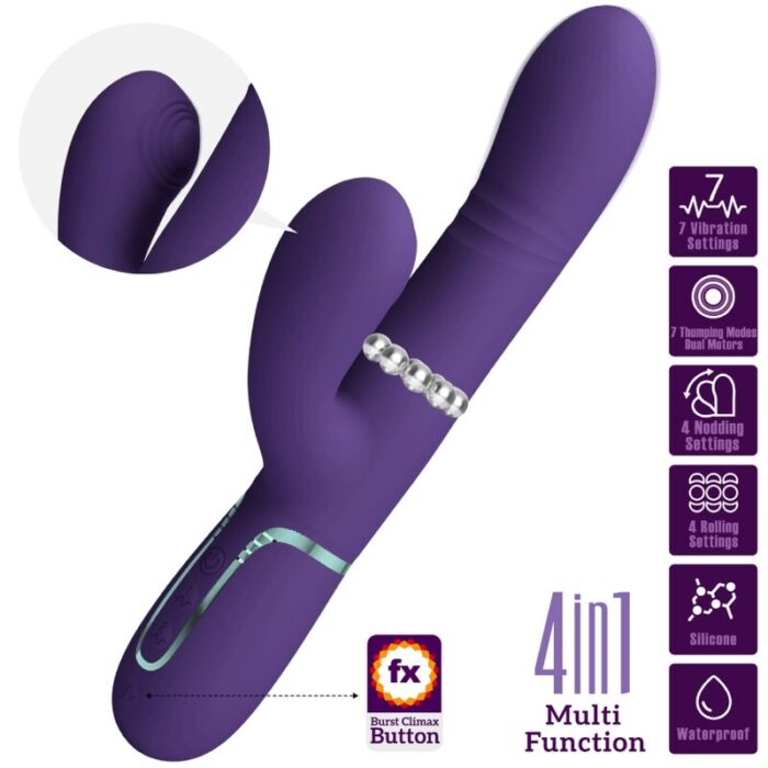 PRETTY LOVE - VIBRADOR PUNTO G MULTIFUNCIÓN MORADO - CandyHot - Foto 3
