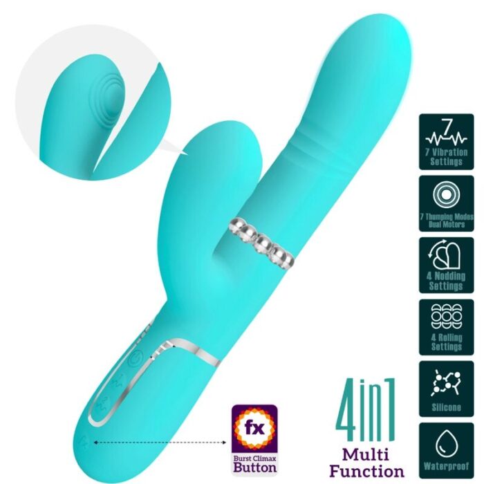 PRETTY LOVE - VIBRADOR PUNTO G MULTIFUNCIÓN VERDE AGUA - CandyHot - Foto 3