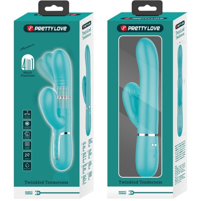 PRETTY LOVE - VIBRADOR PUNTO G MULTIFUNCIÓN VERDE AGUA - CandyHot - Foto 4