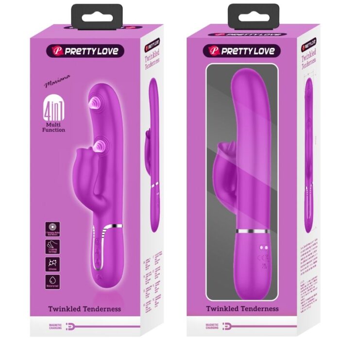 PRETTY LOVE - VIBRADOR RABBIT CON LICKING FUCSIA - CandyHot - Foto 4