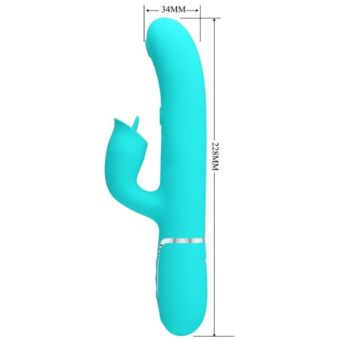 PRETTY LOVE - VIBRADOR RABBIT CON LICKING VERDE AGUA - CandyHot - Foto 2