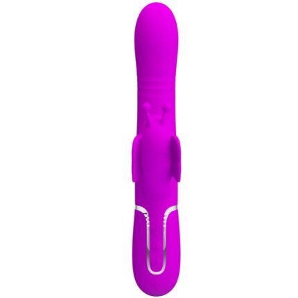 PRETTY LOVE - VIBRADOR RABBIT MULTIFUNCIÓN 4 EN 1 MARIPOSA FUCSIA - CandyHot - Foto 2