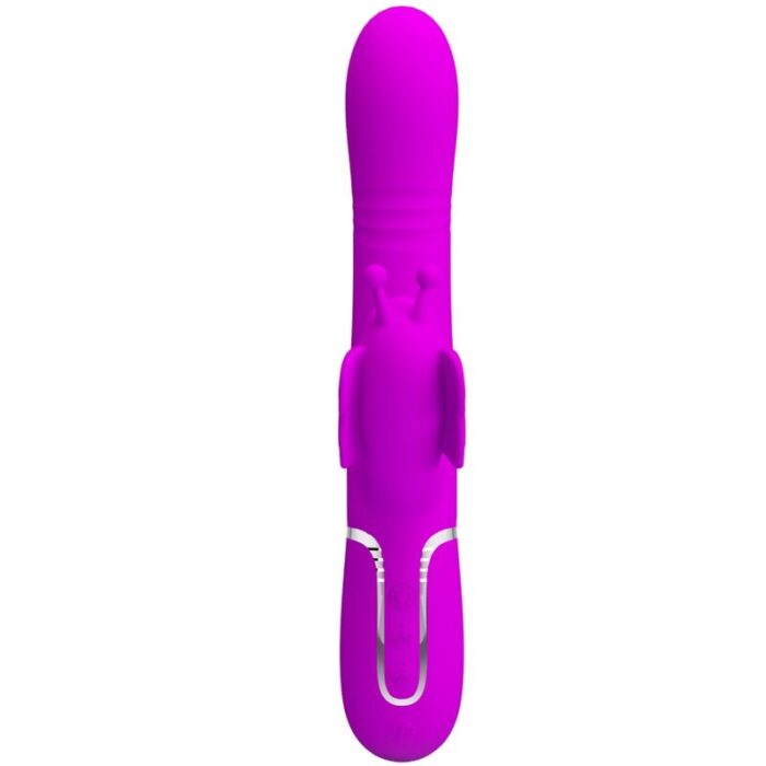 PRETTY LOVE - VIBRADOR RABBIT MULTIFUNCIÓN 4 EN 1 MARIPOSA FUCSIA - CandyHot - Foto 2