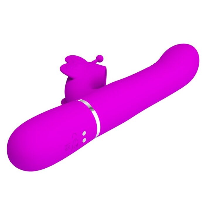 PRETTY LOVE - VIBRADOR RABBIT MULTIFUNCIÓN 4 EN 1 MARIPOSA FUCSIA - CandyHot - Foto 4