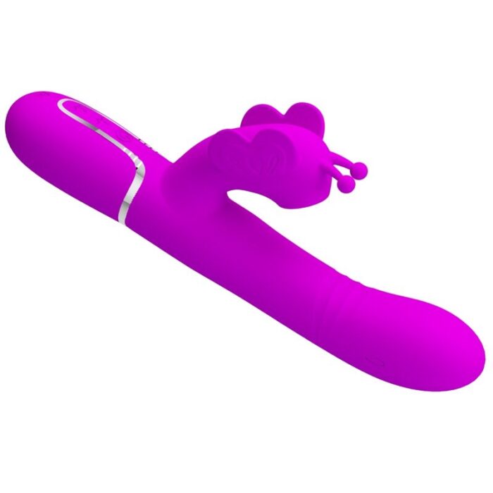 PRETTY LOVE - VIBRADOR RABBIT MULTIFUNCIÓN 4 EN 1 MARIPOSA FUCSIA - CandyHot - Foto 5