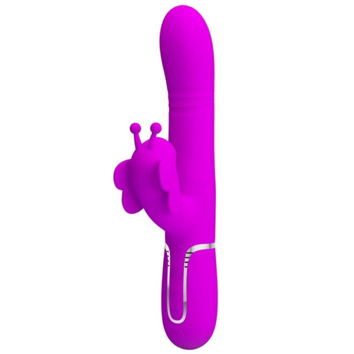 PRETTY LOVE - VIBRADOR RABBIT MULTIFUNCIÓN 4 EN 1 MARIPOSA FUCSIA - CandyHot - Foto 1
