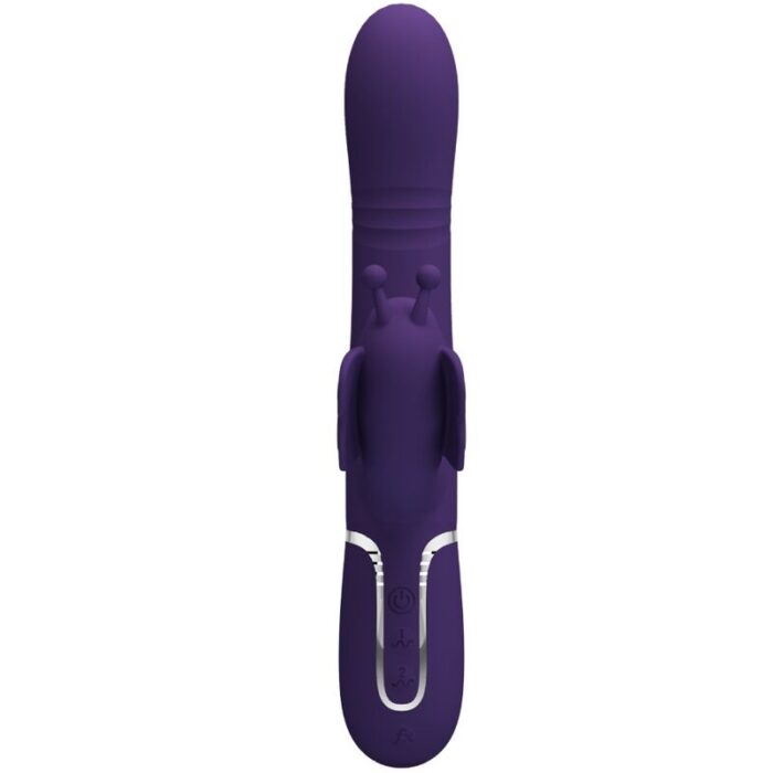 PRETTY LOVE - VIBRADOR RABBIT MULTIFUNCIÓN 4 EN 1 MARIPOSA MORADO - CandyHot - Foto 2