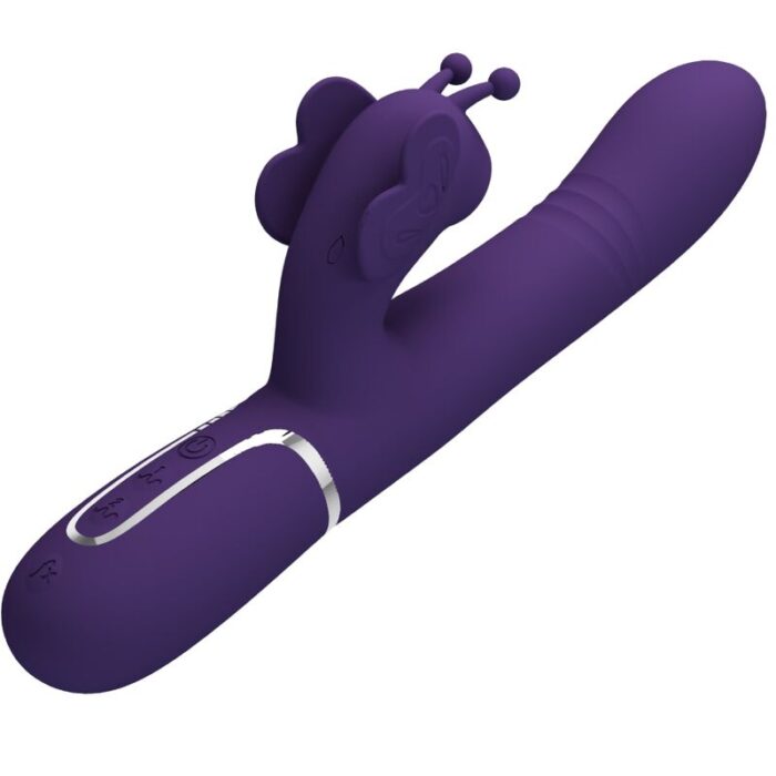 PRETTY LOVE - VIBRADOR RABBIT MULTIFUNCIÓN 4 EN 1 MARIPOSA MORADO - CandyHot - Foto 3