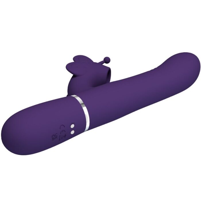 PRETTY LOVE - VIBRADOR RABBIT MULTIFUNCIÓN 4 EN 1 MARIPOSA MORADO - CandyHot - Foto 4