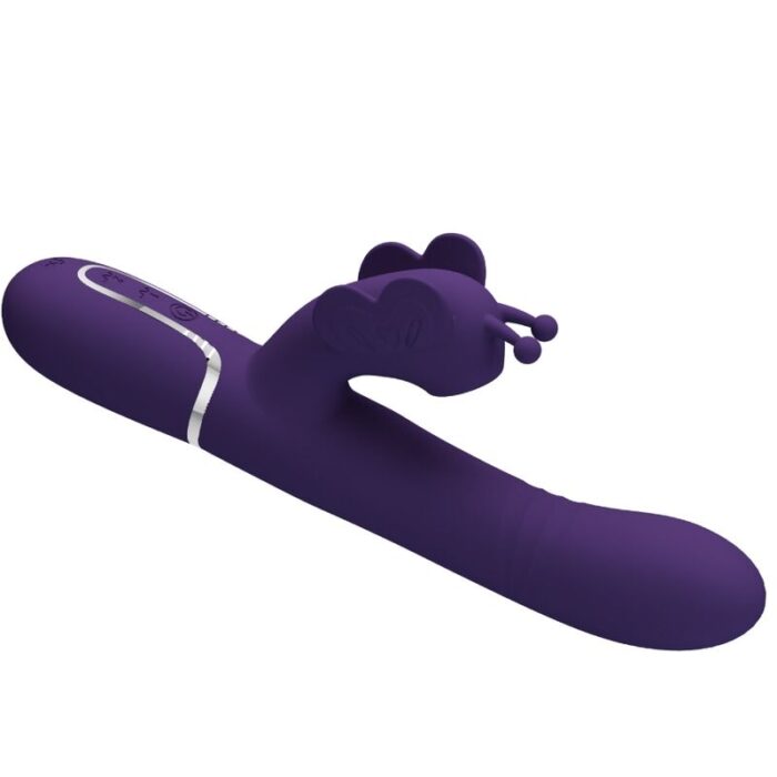 PRETTY LOVE - VIBRADOR RABBIT MULTIFUNCIÓN 4 EN 1 MARIPOSA MORADO - CandyHot - Foto 5