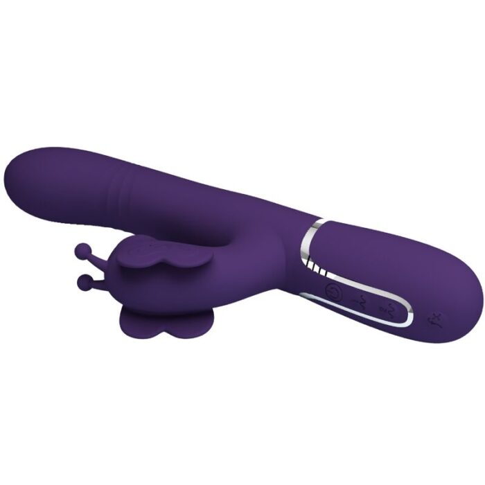 PRETTY LOVE - VIBRADOR RABBIT MULTIFUNCIÓN 4 EN 1 MARIPOSA MORADO - CandyHot - Foto 6