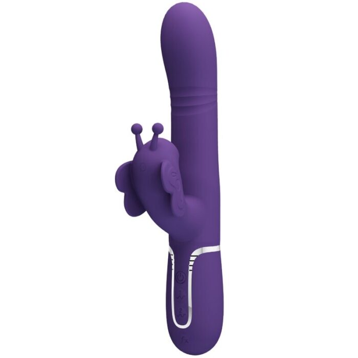 PRETTY LOVE - VIBRADOR RABBIT MULTIFUNCIÓN 4 EN 1 MARIPOSA MORADO - CandyHot - Foto 1