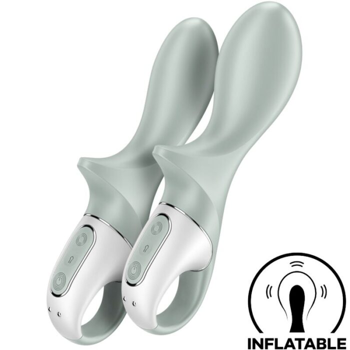 SATISFYER - AIR PUMP BOOTY 3 VIBRADOR ANAL INFLABLE VERDE GRIS - CandyHot - Foto 1