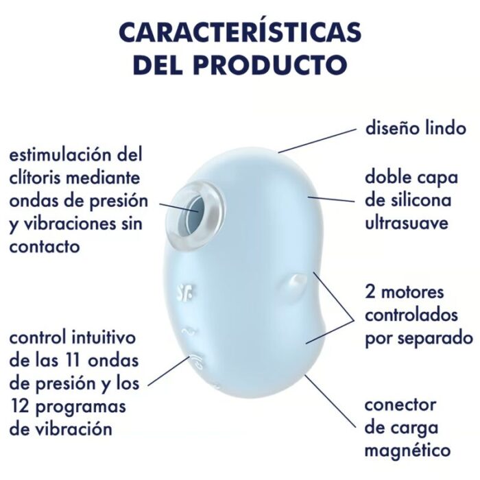 SATISFYER - CUTIE GHOST VIBRADOR LAY-ON AZUL CLARO - CandyHot - Foto 4