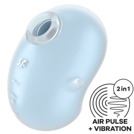 SATISFYER - CUTIE GHOST VIBRADOR LAY-ON AZUL CLARO - CandyHot - Foto 1