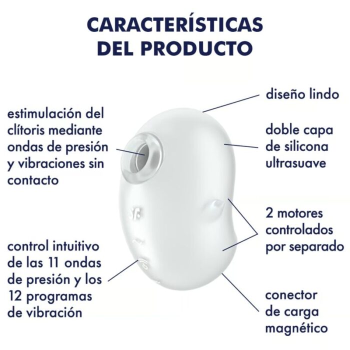 SATISFYER - CUTIE GHOST VIBRADOR LAY-ON BLANCO - CandyHot - Foto 4