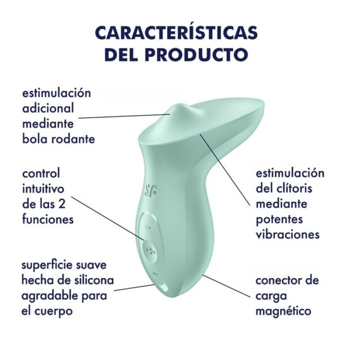SATISFYER - EXCITERRR VIBRADOR LAY-ON CLÍTORIS MENTA - CandyHot - Foto 4