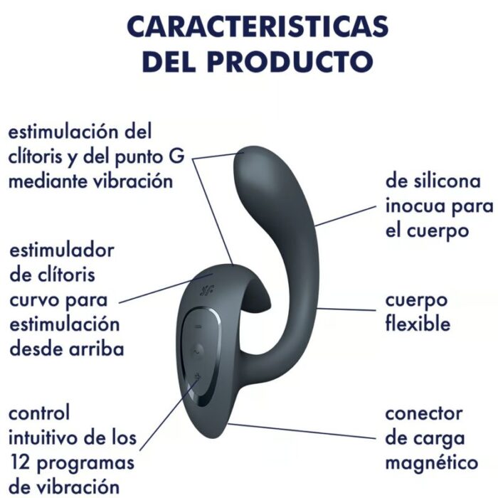 SATISFYER - G FOR GODDESS 1 VIBRADOR RABBIT GRIS OSCURO - CandyHot - Foto 4