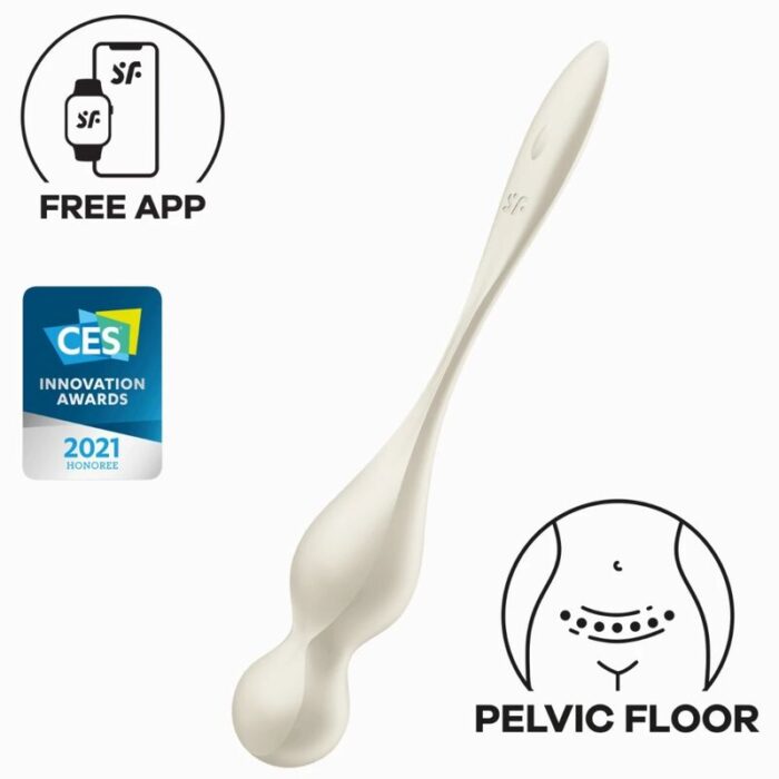 SATISFYER - LOVE BIRDS BOLAS KEGEL VIBRADORAS BLANCO - CandyHot - Foto 1