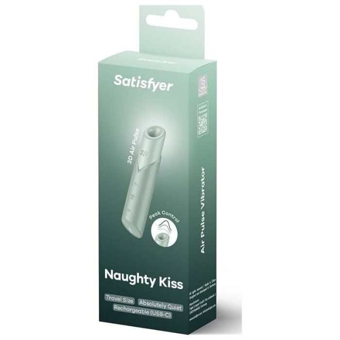 SATISFYER - NAUGHTY KISS ESTIMULADOR CLÍTORIS POR ONDAS VERDE AGUA - CandyHot - Foto 2