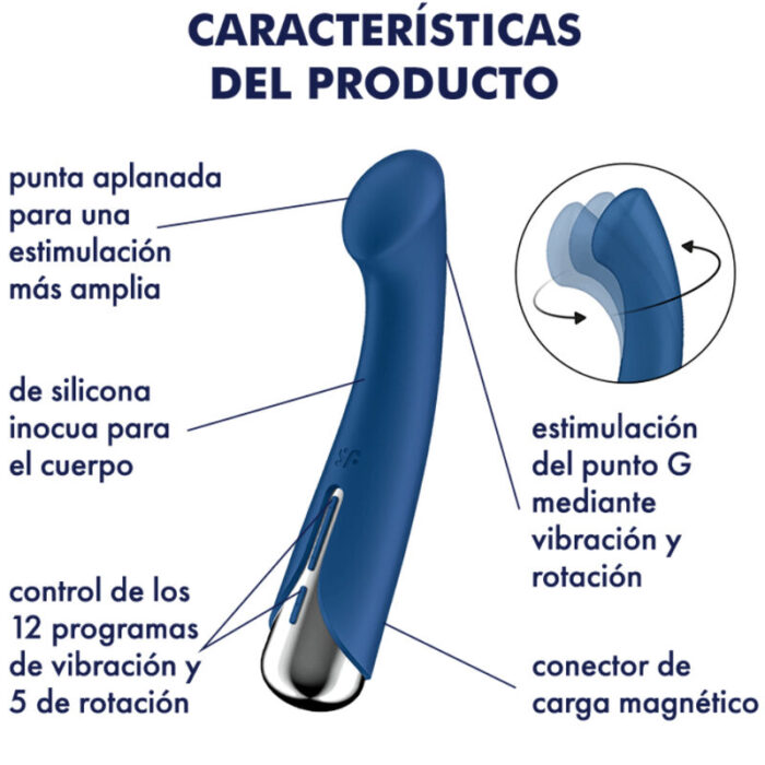 SATISFYER - SPINNING G-SPORT 1 VIBRADOR ROTADOR AZUL - CandyHot - Foto 5