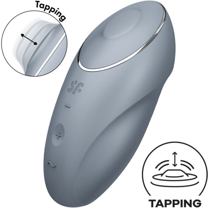 SATISFYER - TAP & CLIMAX 1 VIBRADOR LAY-ON GRIS - CandyHot - Foto 4