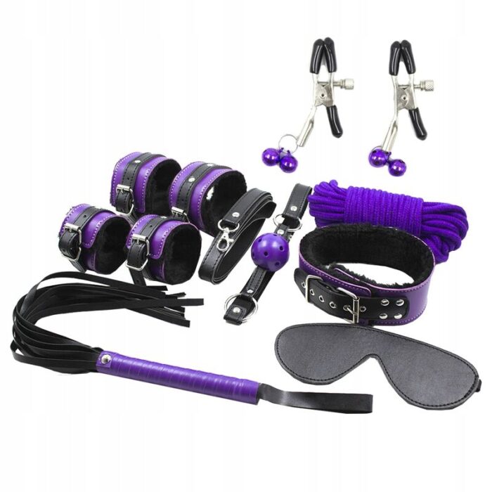 SECRETPLAY - BDSM SET 8PCS LILA / NEGRO - CandyHot - Foto 1