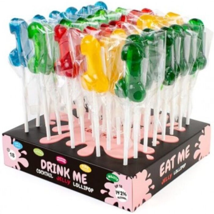 SECRETPLAY - EXPOSITOR SURTIDO PIRULETAS PENE CON ALCOHOL 40 UNIDADES - CandyHot - Foto 1