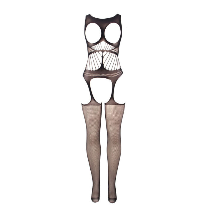 SUBBLIME - 951900 BODYSTOCKING CROTCHLESS DE REJILLA CON COPA Y HOMBROS ABIERTOS NEGRO TALLA ÚNICA - CandyHot - Foto 3