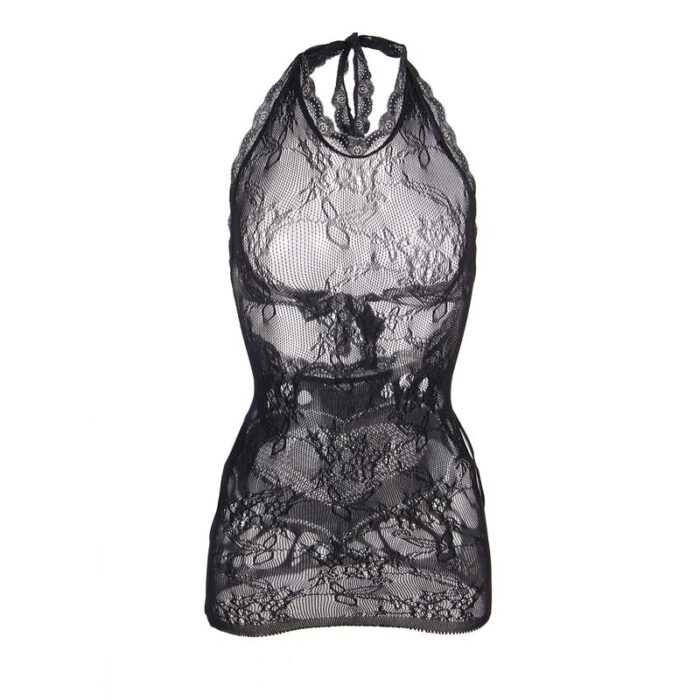 SUBBLIME - 952075 VESTIDO CORTO DE REJILLA CON ESPALDA DESCUBIERTA Y DETALLE DE CORAZÓN NEGRO TALLA ÚNICA - CandyHot - Foto 5