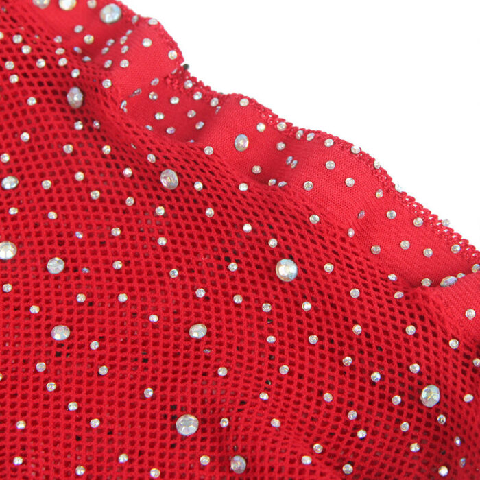 SUBBLIME - 952181 BODYSTOCKING DE REJILLA CON GUANTES Y DIAMANTES ROJO TALLA ÚNICA - CandyHot - Foto 4