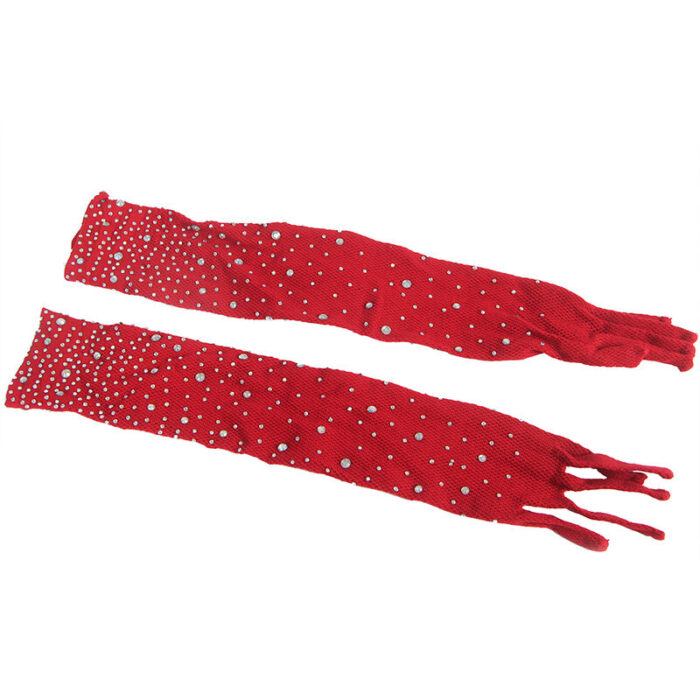 SUBBLIME - 952181 BODYSTOCKING DE REJILLA CON GUANTES Y DIAMANTES ROJO TALLA ÚNICA - CandyHot - Foto 5