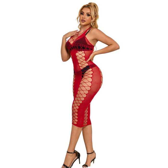 SUBBLIME - 952327 VESTIDO DE REJILLA LARGO ROJO TALLA ÚNICA - CandyHot - Foto 5