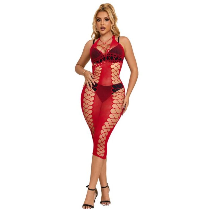 SUBBLIME - 952327 VESTIDO DE REJILLA LARGO ROJO TALLA ÚNICA - CandyHot - Foto 1