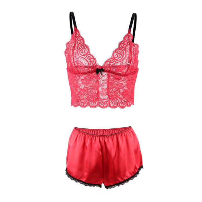 SUBBLIME - 953898 SET 3 PIEZAS ENCAJE Y SATEN ROJO S/M - CandyHot - Foto 5
