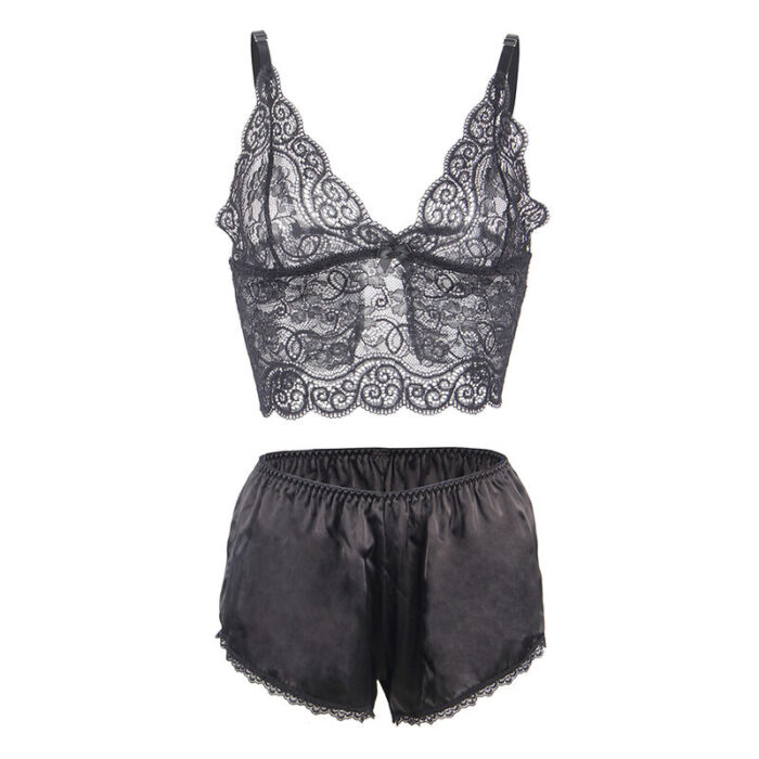 SUBBLIME - 953928 SET 3 PIEZAS ENCAJE Y SATEN NEGRO L/XL - CandyHot - Foto 5