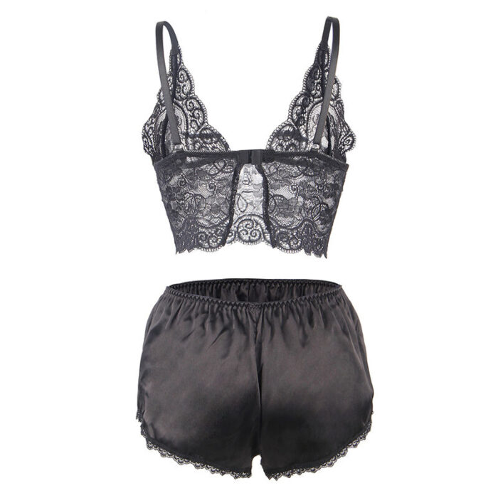 SUBBLIME - 953928 SET 3 PIEZAS ENCAJE Y SATEN NEGRO L/XL - CandyHot - Foto 6