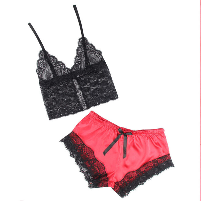 SUBBLIME - 953959 PIJAMA SEXY SATEN Y  ENCAJE NEGRO/ROJO S/M - CandyHot - Foto 4