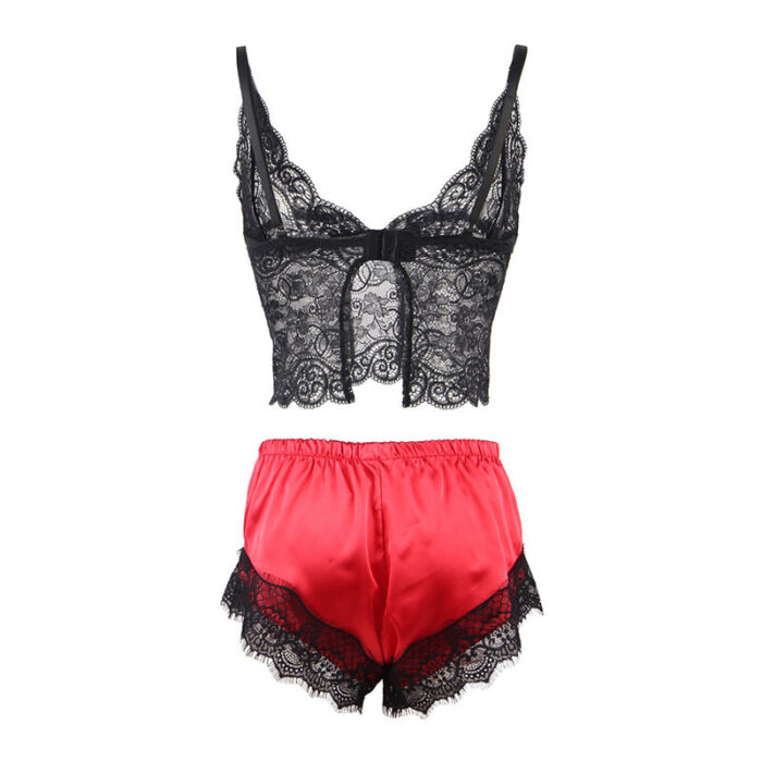 SUBBLIME - 953959 PIJAMA SEXY SATEN Y  ENCAJE NEGRO/ROJO S/M - CandyHot - Foto 6