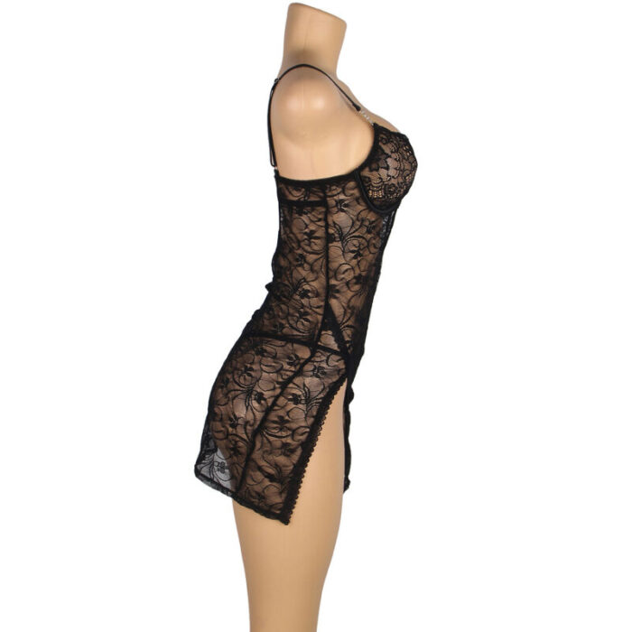 SUBBLIME - 954185 BABYDOLL DE ENCAJE CON TIRANTES AJUSTABLES NEGRO S/M - CandyHot - Foto 5